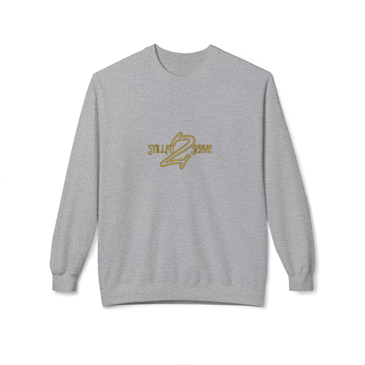 Crewneck Sweatshirt — "Still I Serve" Gold Rose Hebrew Design