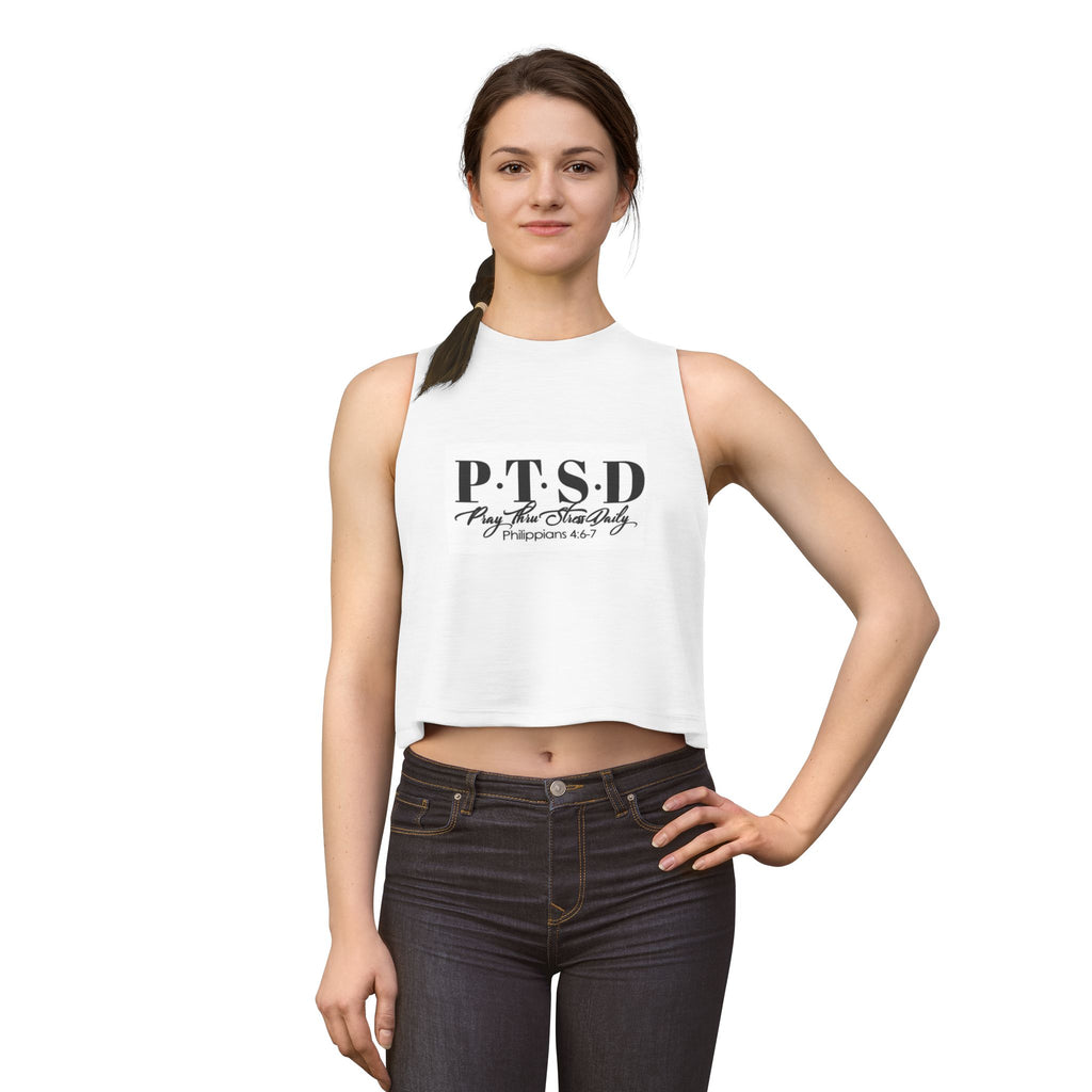 PTSD Pray Thru Stress Daily Crop Top — Christian Inspirational Women’s Tank