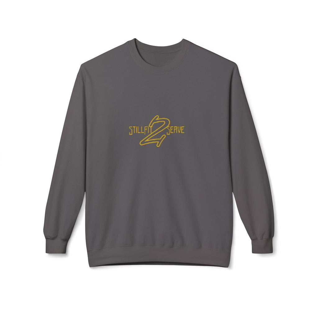 Crewneck Sweatshirt — "Still I Serve" Gold Rose Hebrew Design