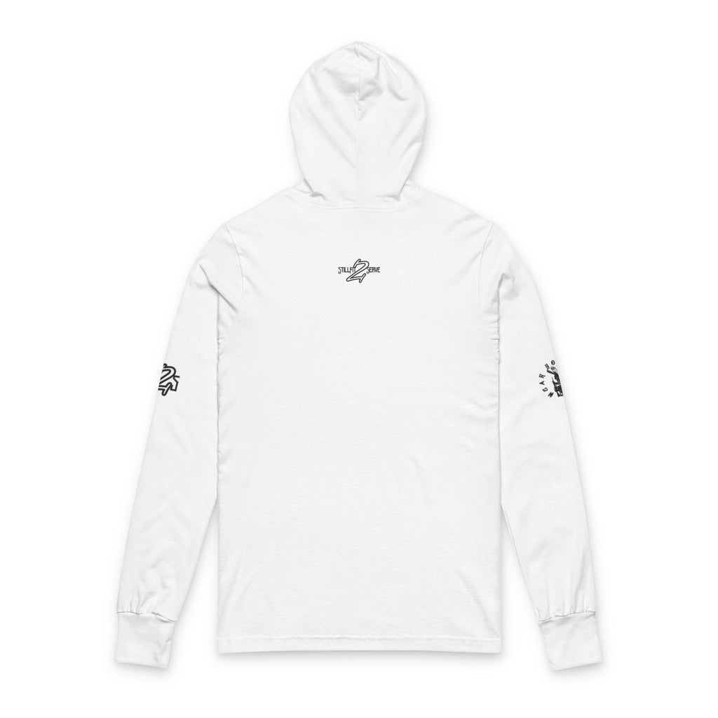 PTSD Pray Thru Stress Dailylong sleeve hooded tee | Scripture Philippians 4:7