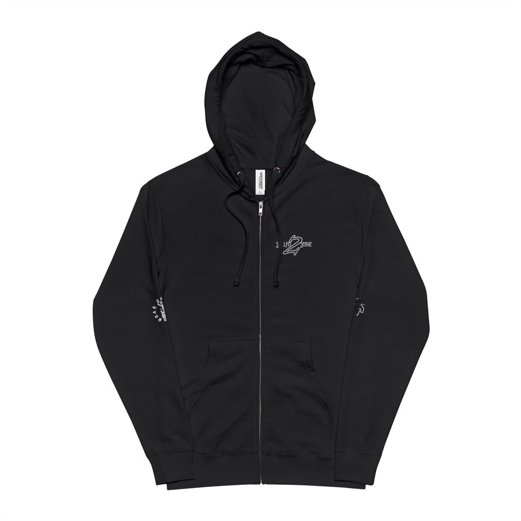 PTSD Support Zip Hoodie — Distressed Awareness Fleece Zip-Up