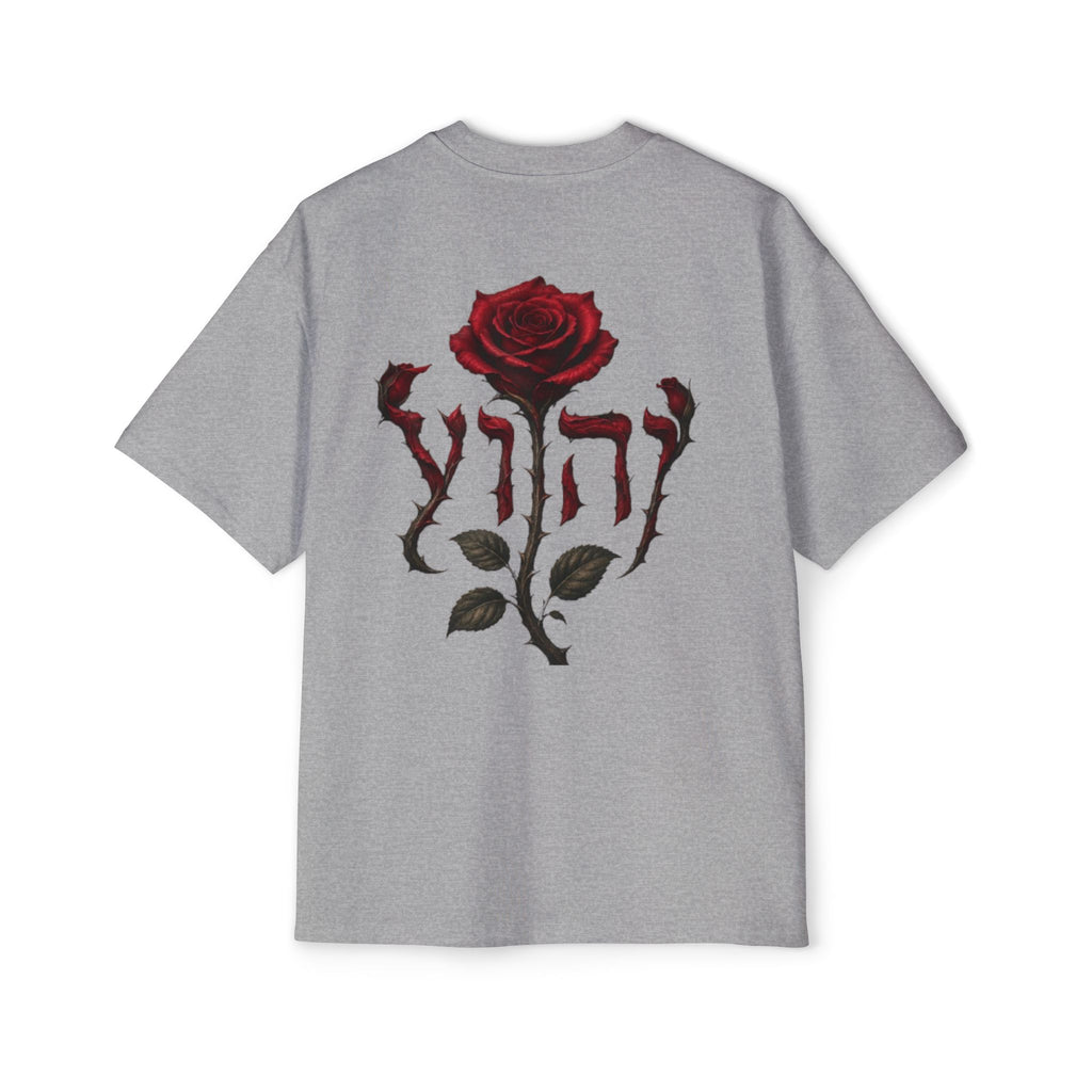 Rose Emblem Tee — Men's Oversized T-Shirt with Gothic Rose Back Print