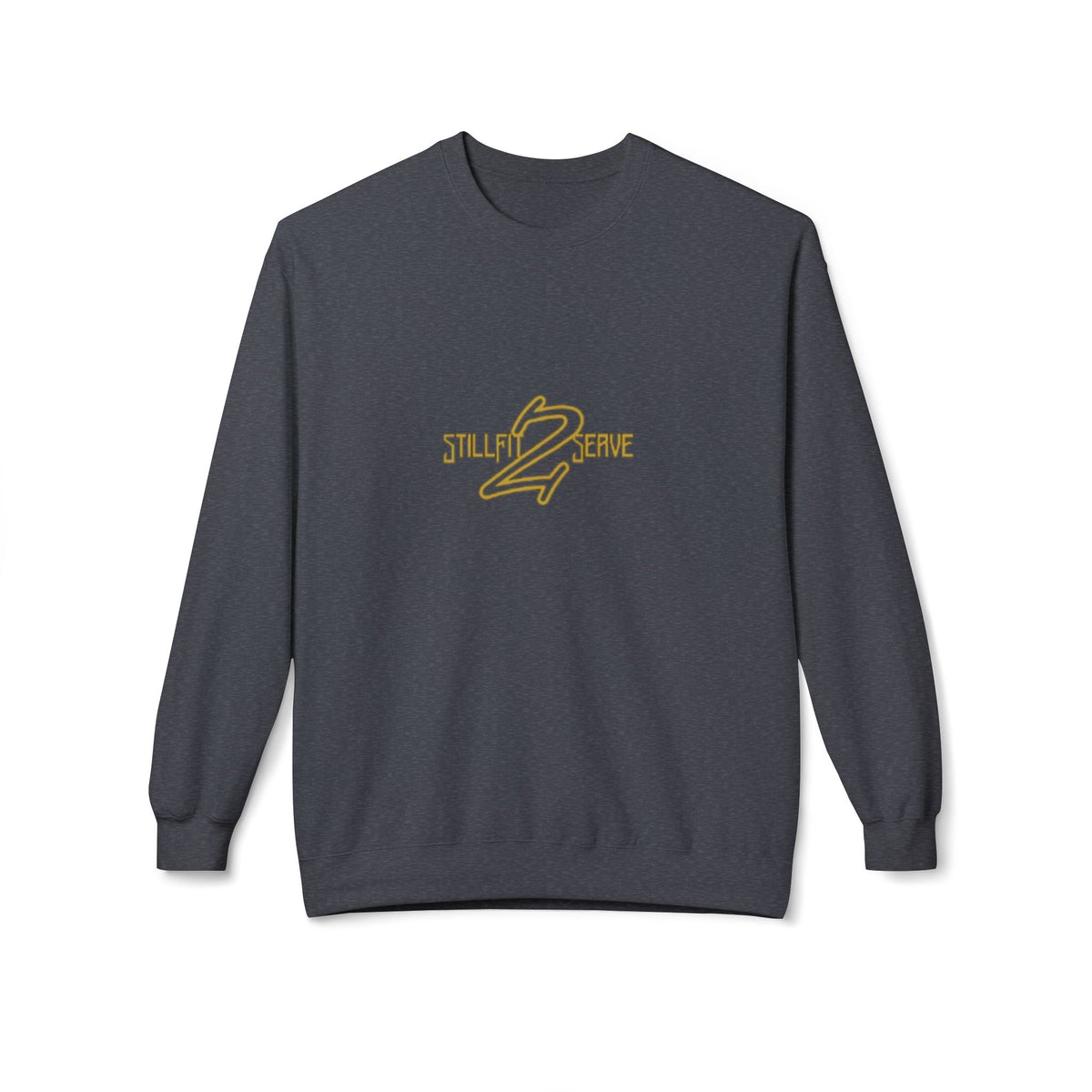 Crewneck Sweatshirt — "Still I Serve" Gold Rose Hebrew Design